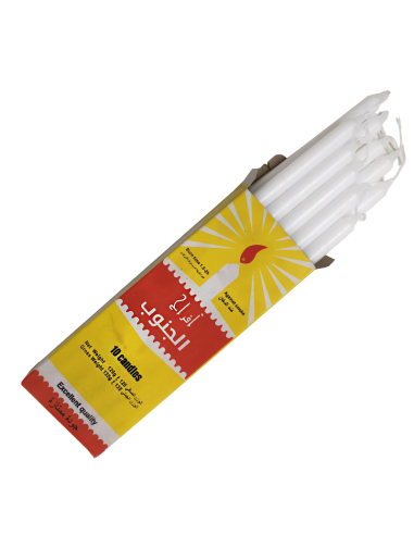 Pack de 10 bougies bâton blanches