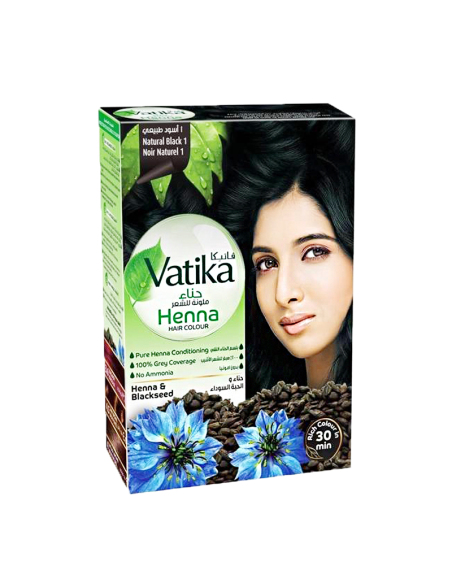 HENNA VATIKA Coloration pour Cheveux au Henné Noir Naturel 