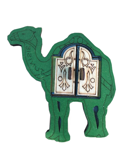 Aimant de réfrigérateur chameau en bois Tunisie