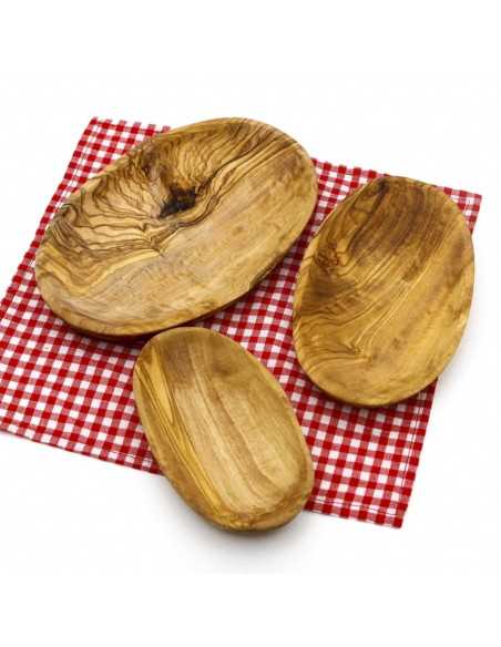 Set de 3 raviers ovales en bois d'olivier - Ustensiles de cuisine
