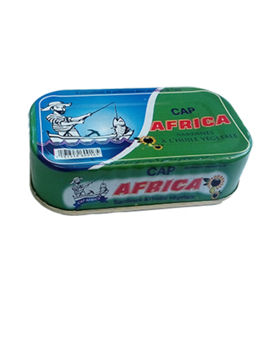 Sardines à l'huile végétale verte 125gr CapAfrica