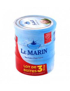 Thon entier 3x160gr huile végétale Le Marin