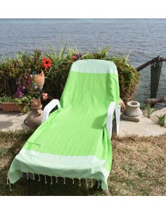 Fouta nid d'abeille vert printemps - Fouta - Serviette de plage