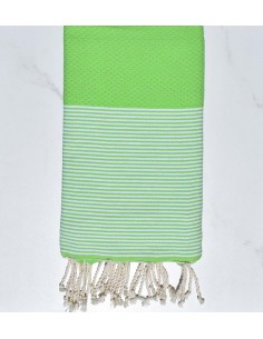 Fouta nid d'abeille vert printemps - Fouta - Serviette de plage 2